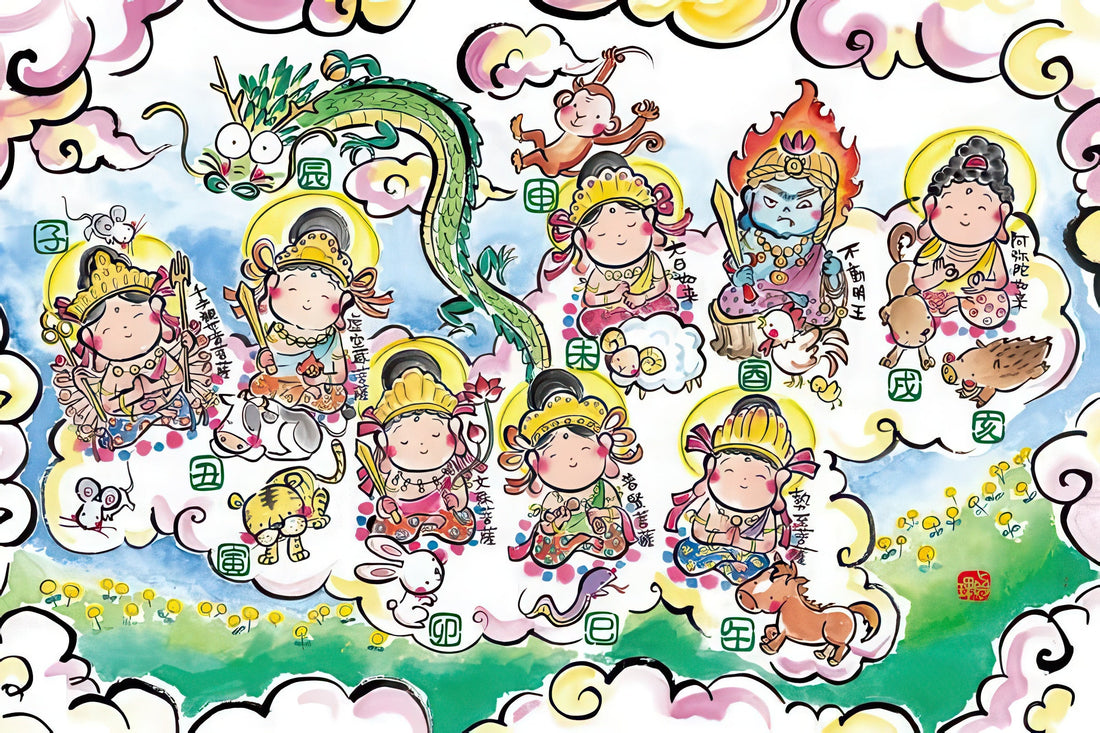 appleone-1000-659-the-twelve-zodiacs-and-the-buddhas-1000-pieces-jigsaw-puzzle