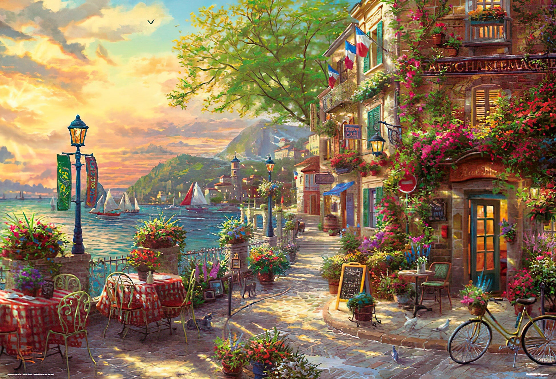 Beverly • Scenery • French Riviera Café　1000 PCS　Jigsaw Puzzle