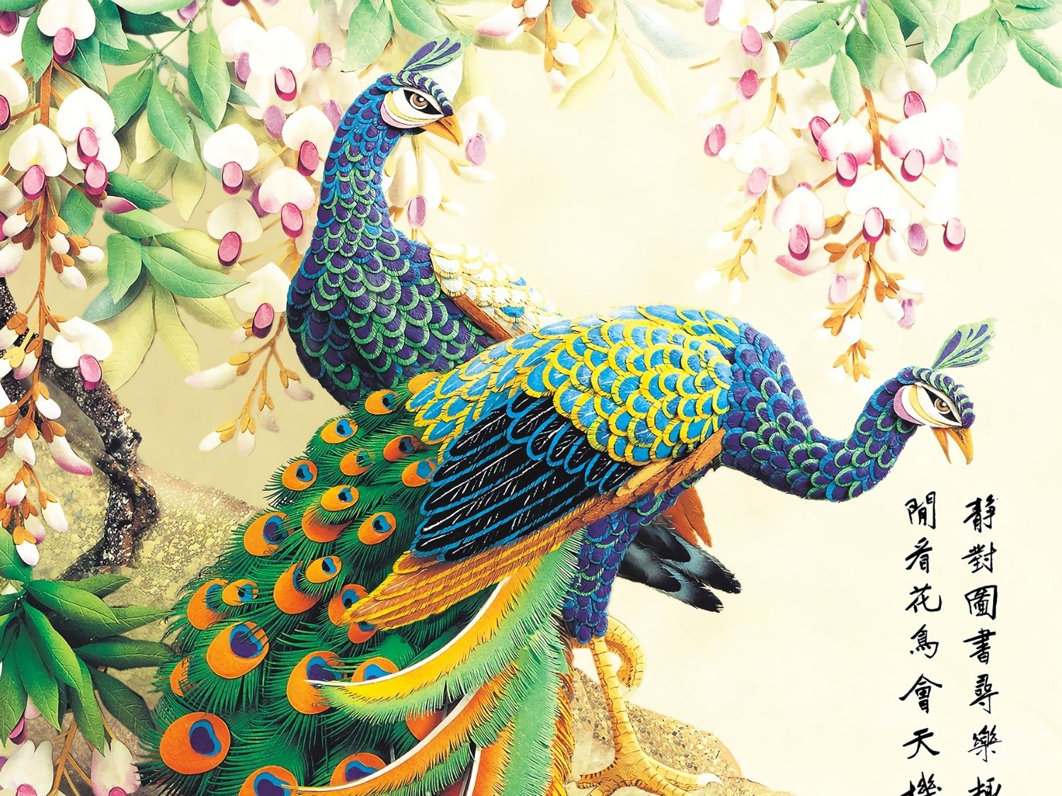 Clover • Auspicious Peacocks　1000 PCS　Plastic　Jigsaw Puzzle