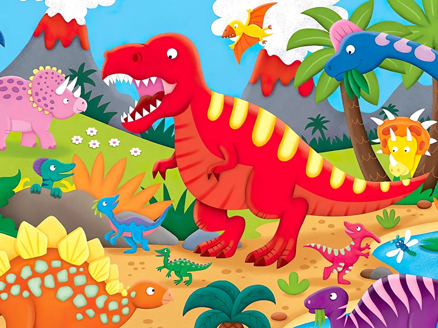 Clover • Dinosaurs (1)　80 PCS　Plastic　Jigsaw Puzzle