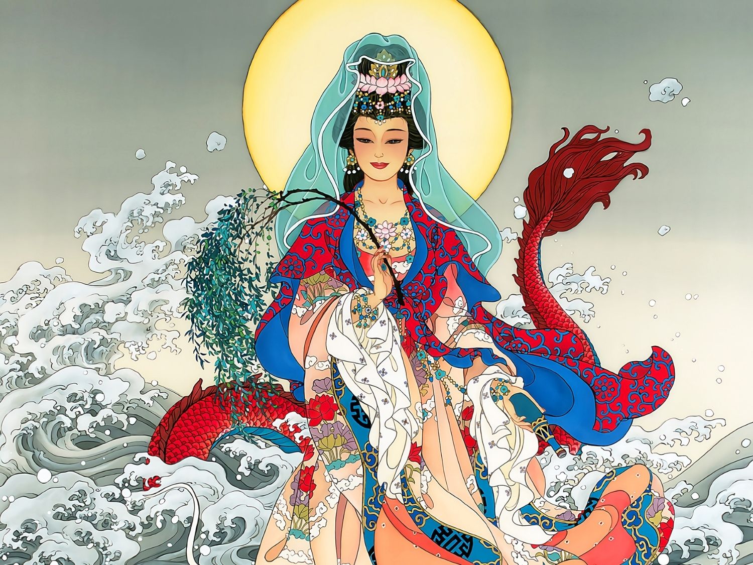 Clover • Guanyin on a Sea Dragon　1000 PCS　Plastic　Jigsaw Puzzle