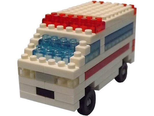 Daiso • Work Vehicle / Ambulance　100 PCS　Mini Block