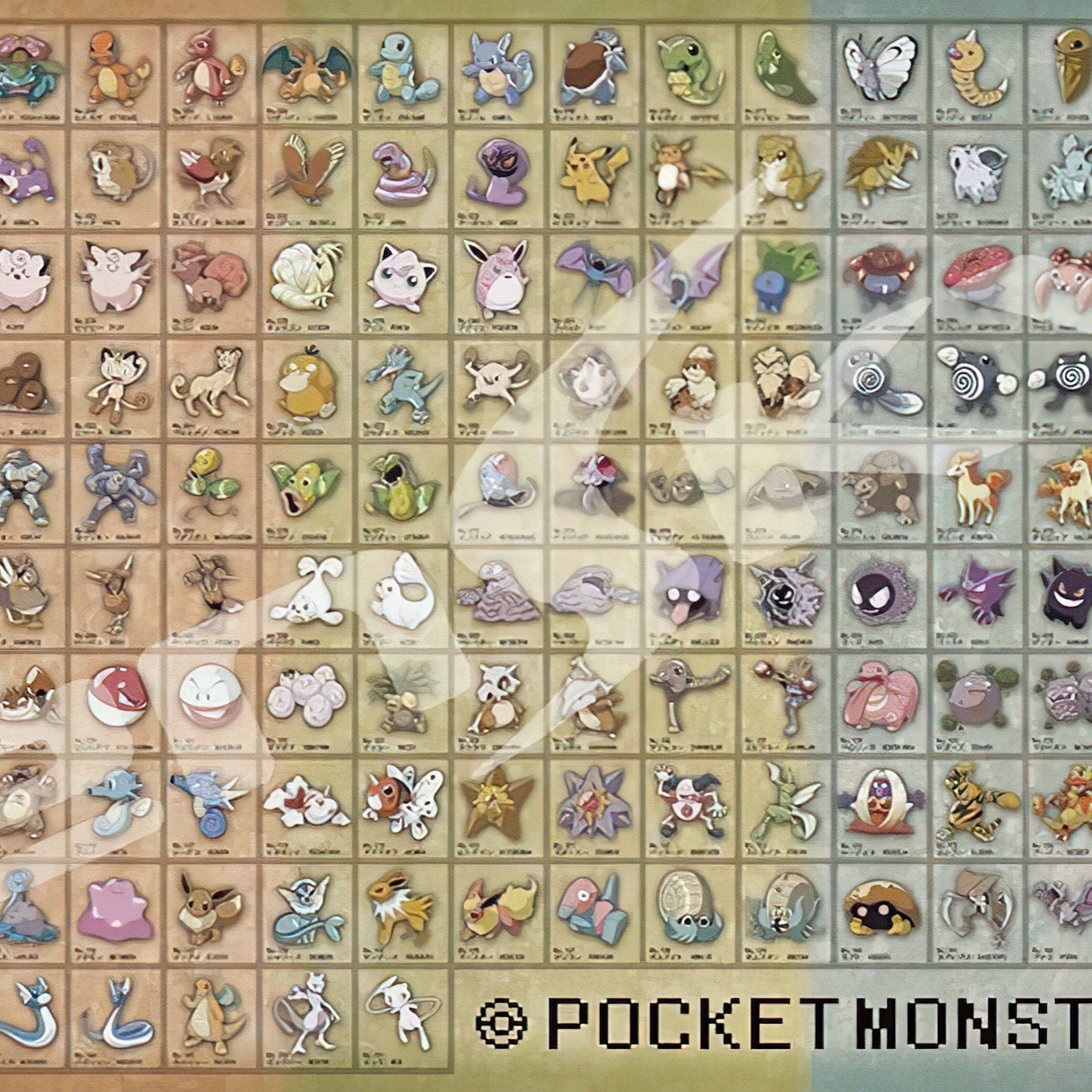 Ensky â€¢ Pokemon â€¢ Pokedex No. 001~151ã€€1000 PCSã€€Jigsaw Puzzle