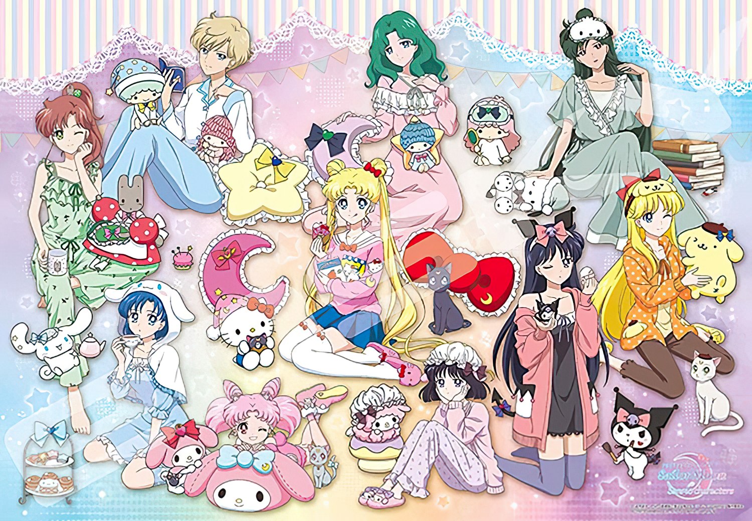 Ensky • Sailor Moon, Sanrio • Party Night　1000 PCS　Jigsaw Puzzle