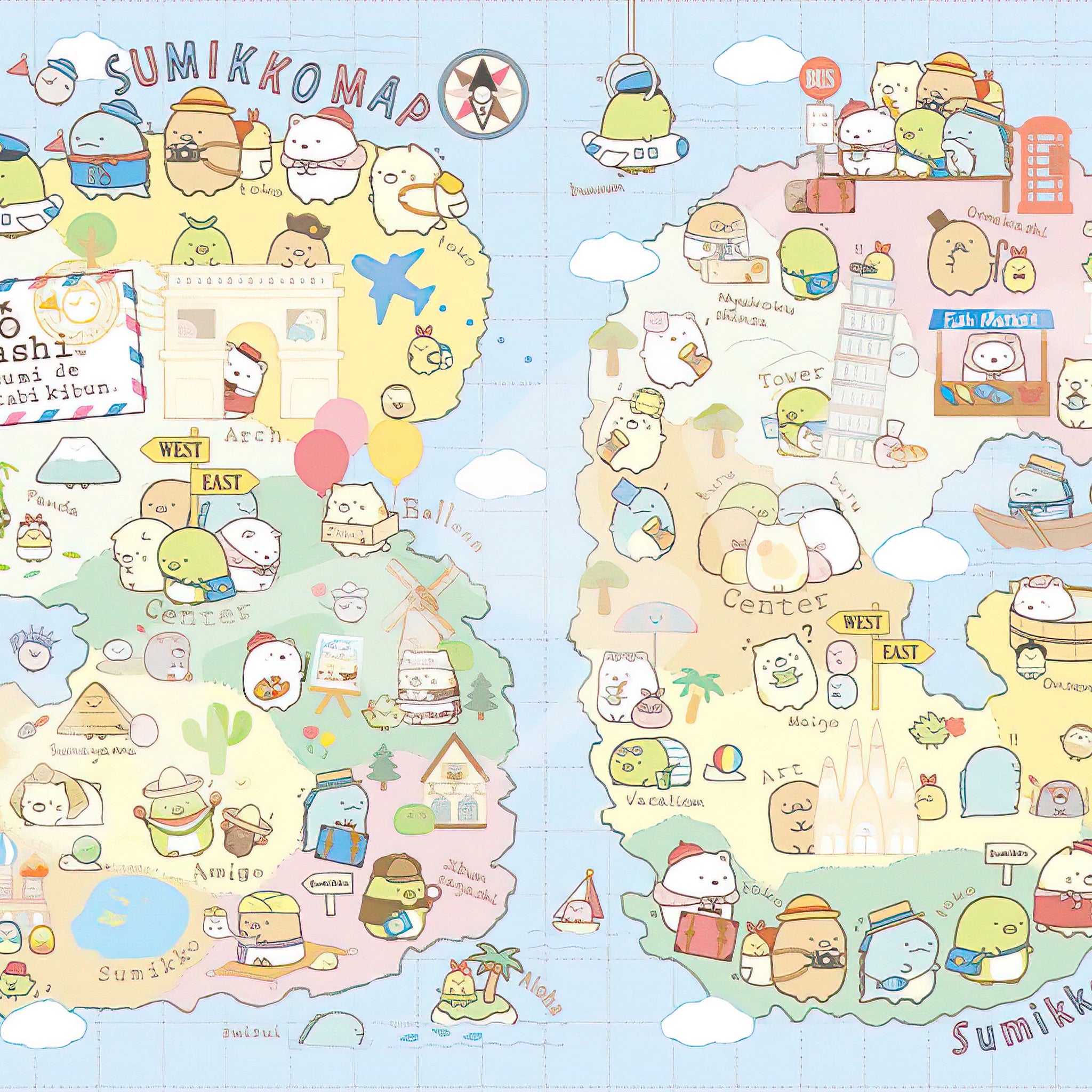 Ensky â€¢ Sumikko Gurashi World Mapã€€1000 PCSã€€Jigsaw Puzzle