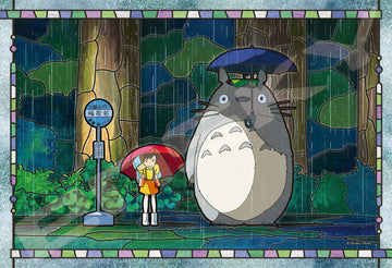 Ensky • My Neighbor Totoro • Bus Stop in the Rain　300 PCS　Crystal　Jigsaw Puzzle