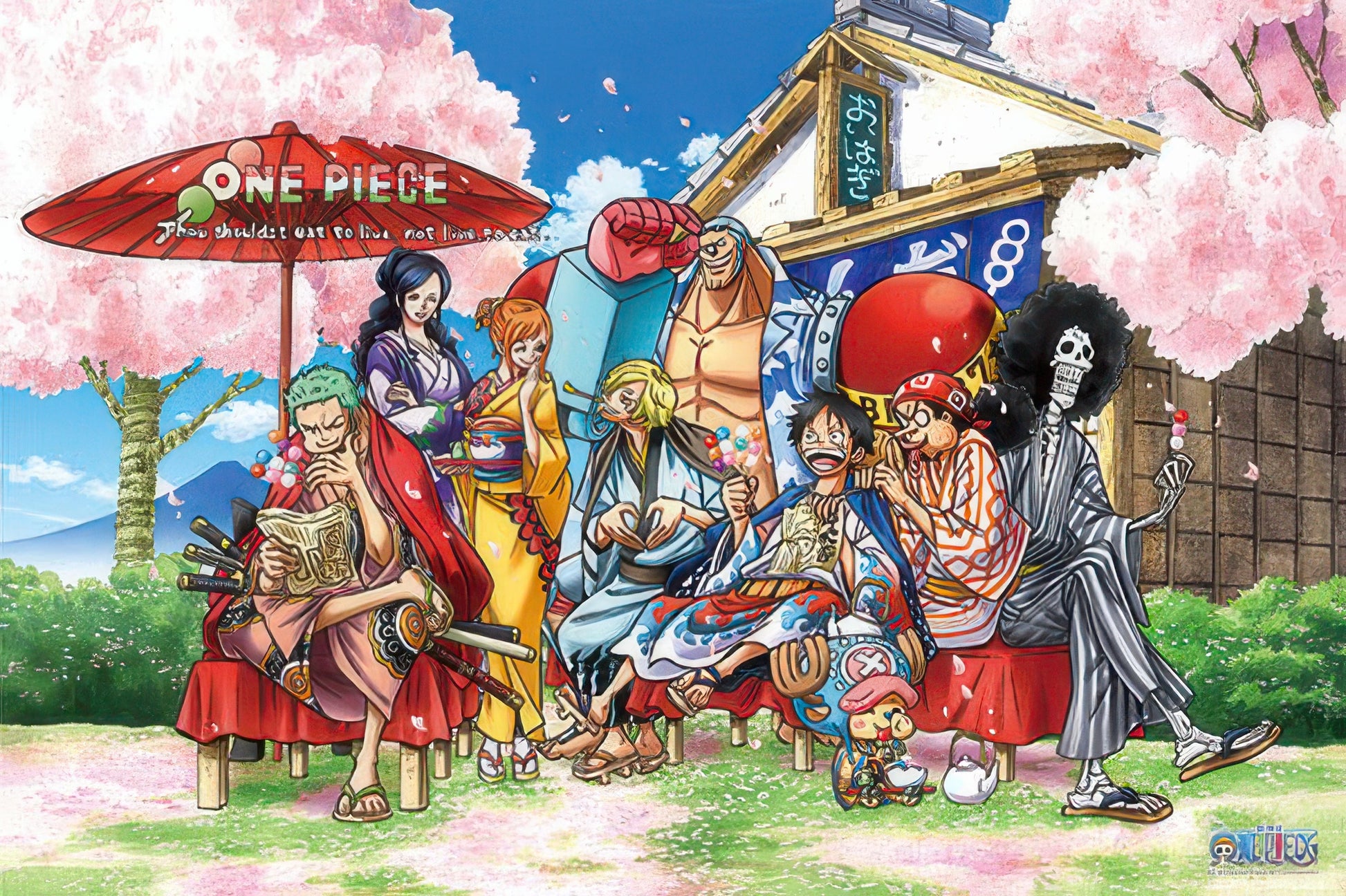 hundred-pictures-hp01000-194-one-piece-cherry-blossom-viewing-1000-pieces-jigsaw-puzzle