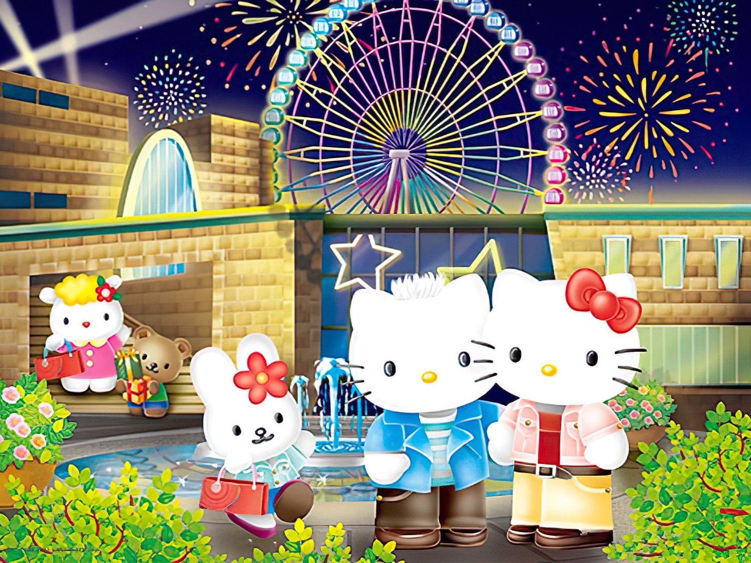 Hundred Pictures • Hello Kitty • Fireworks Ferris Wheel　520 PCS　Jigsaw Puzzle