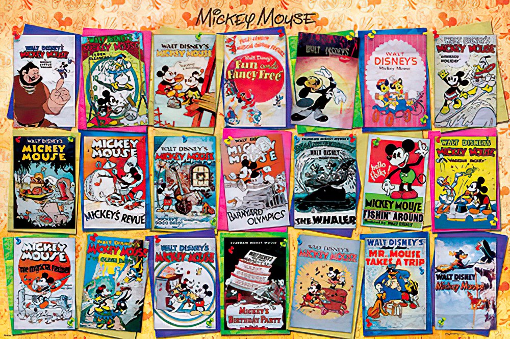 Hundred Pictures • Mickey Mouse • Collection Poster / Mickey (1)　1000 PCS　Jigsaw Puzzle