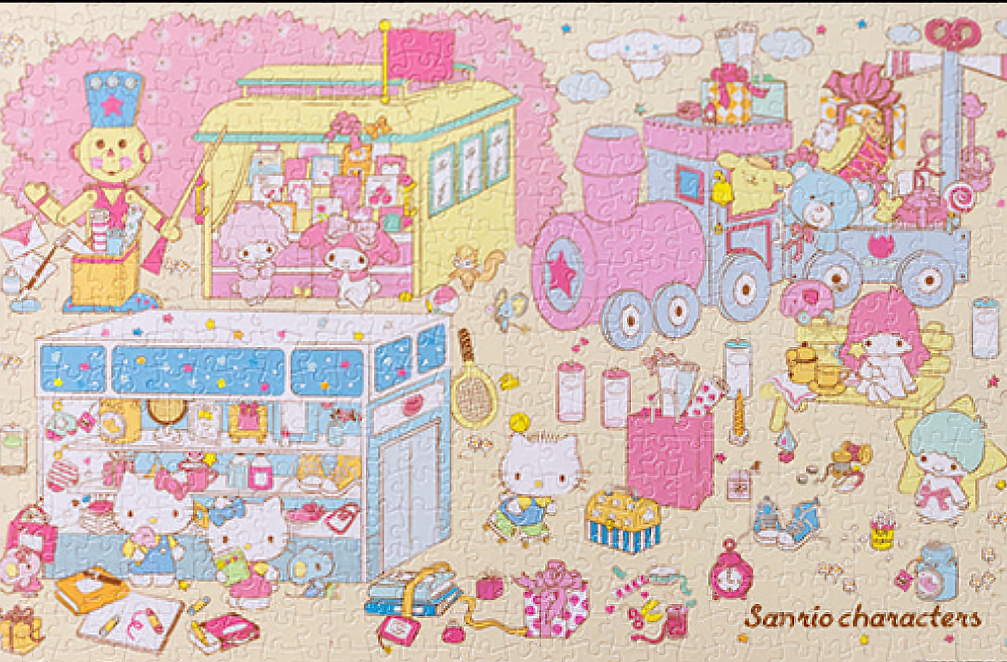 Pintoo • Sanrio • Pink Garden Party　600 PCS　Plastic　Jigsaw Puzzle