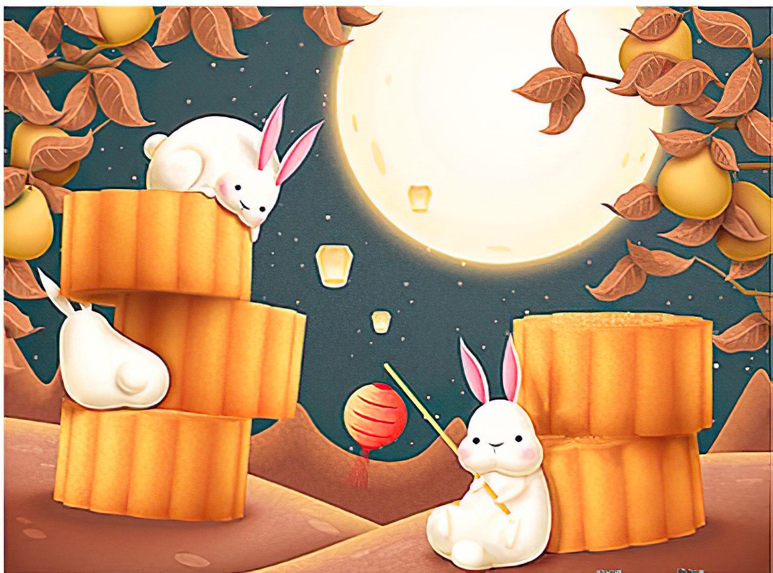 Pintoo • Mid-Autumn Festival • Jade Rabbit and Moon Cake　300 PCS　Plastic　Jigsaw Puzzle