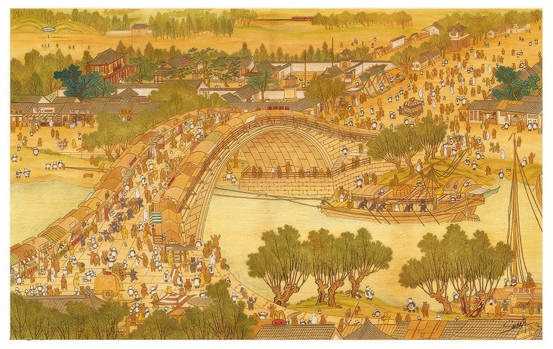 pintoo-h3407-smart---bear-upstream-picture---rainbow-bridge-4000-pieces-jigsaw-puzzle