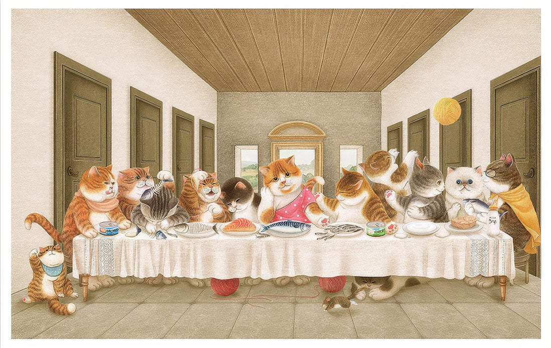 pintoo-h3683-nyangsongi---cats'-last-supper-4000-pieces-jigsaw-puzzle
