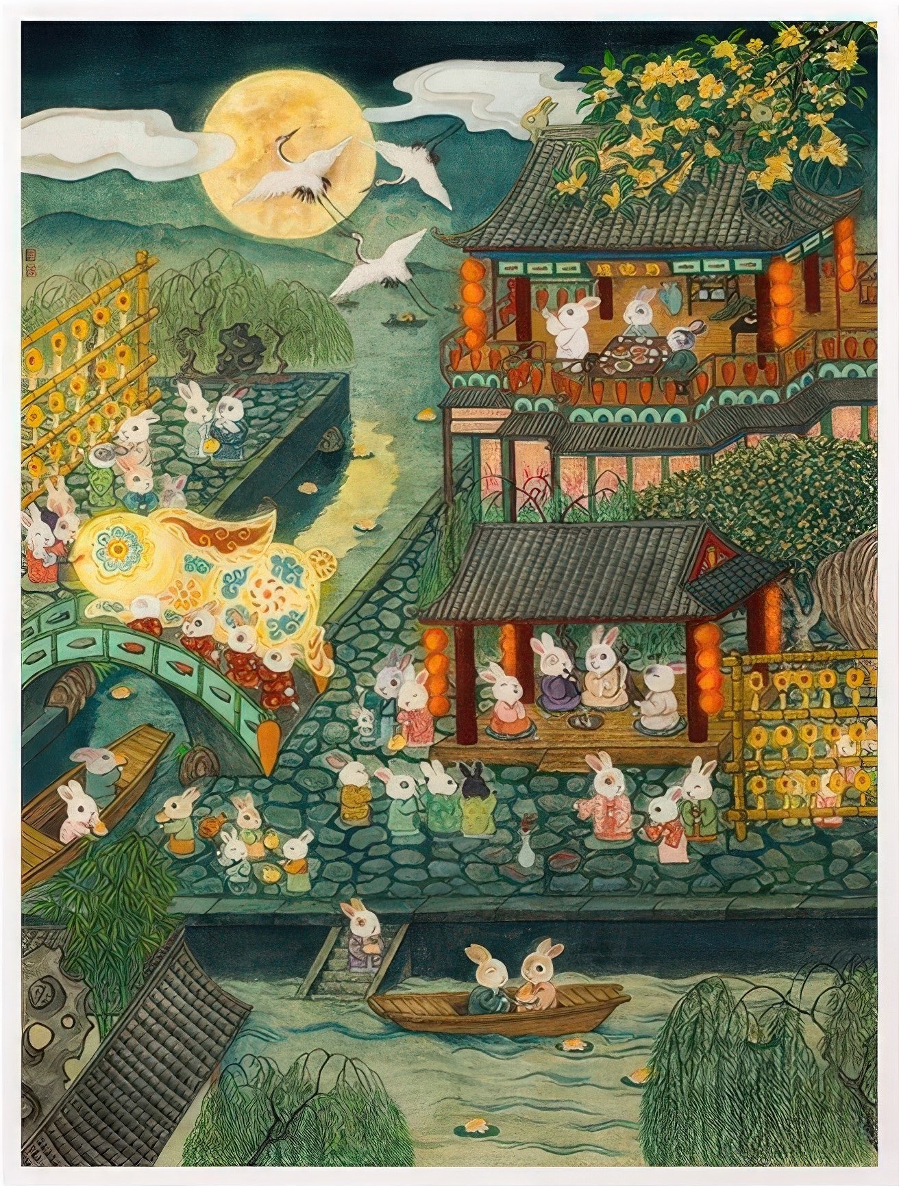 pintoo-h3766-48-cheng-jingjinn---garden-stroll-and-moon-gazing-4800-pieces-jigsaw-puzzle