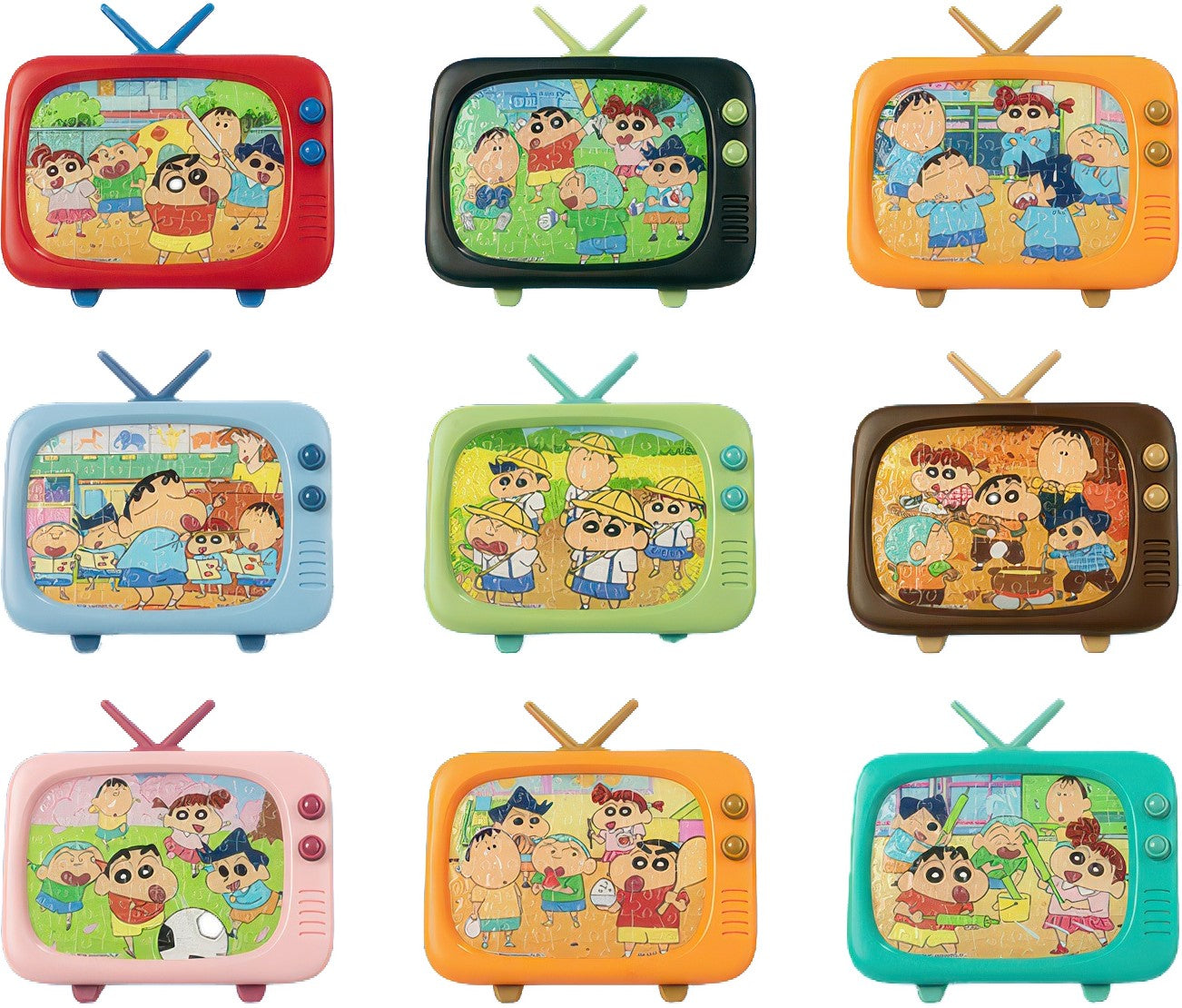 pintoo-q1168-crayon-shin-chan---i-love-kasukabe-defense-force-series-80-blind-box-8-puzzle-+-frame-set