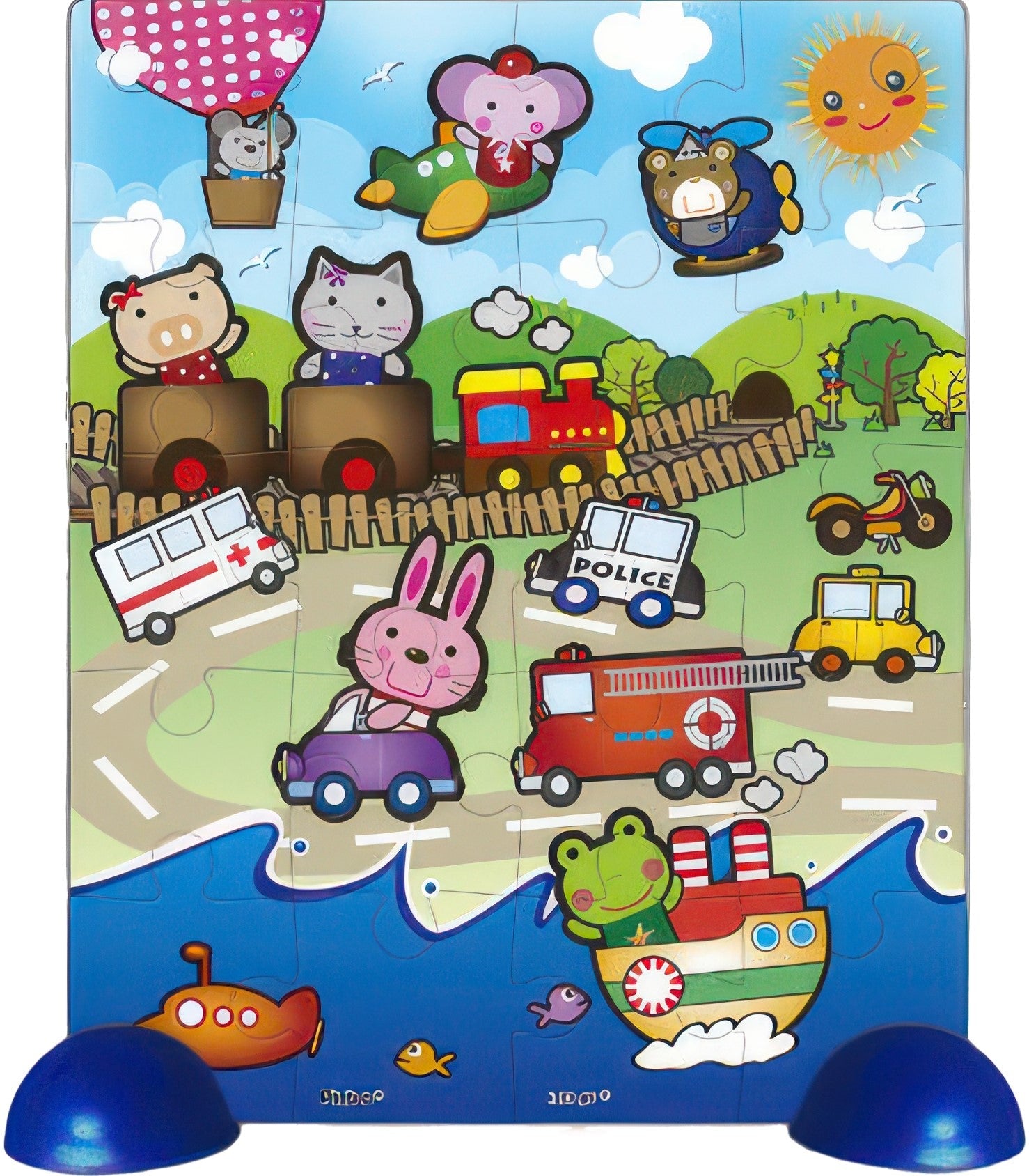 pintoo-t1008-animal-poop-car-20-pieces-kids-puzzle