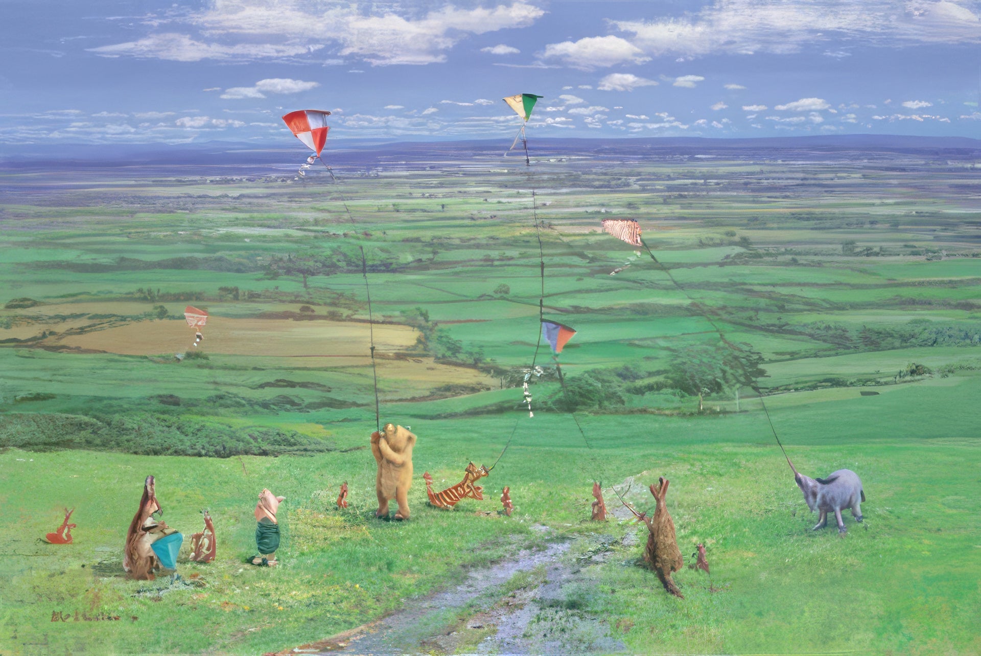 Tenyo • Winnie the Pooh • Classic Pooh / Kite Flying Days　1000 PCS　Jigsaw Puzzle