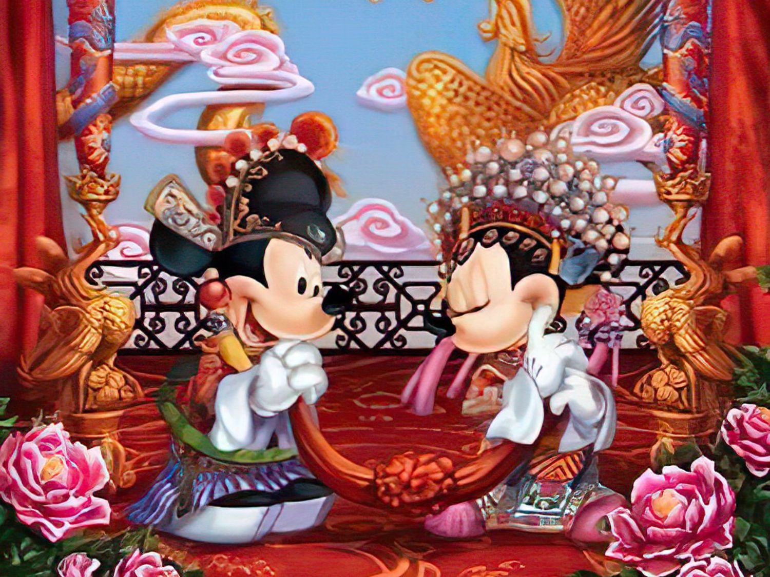 Tenyo • Mickey & Minnie • Chinese Dream Wedding　1000 PCS　Jigsaw Puzzle