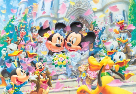 Tenyo • Mickey & Minnie • Flower Shower Dream　1000 PCS　Jigsaw Puzzle