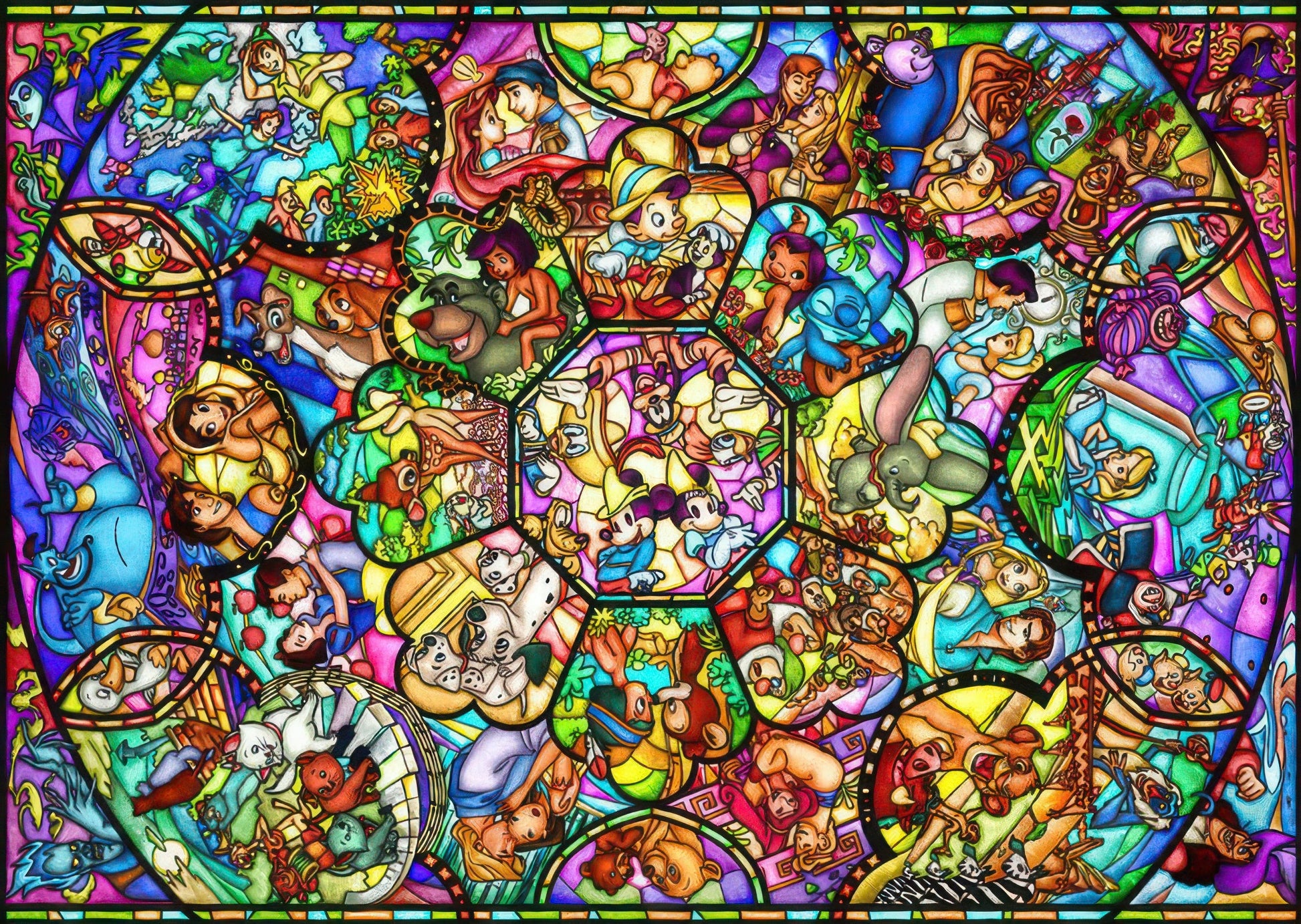 tenyo-d-2000-603-all-star-stained-glass-2000-pieces-jigsaw-puzzle