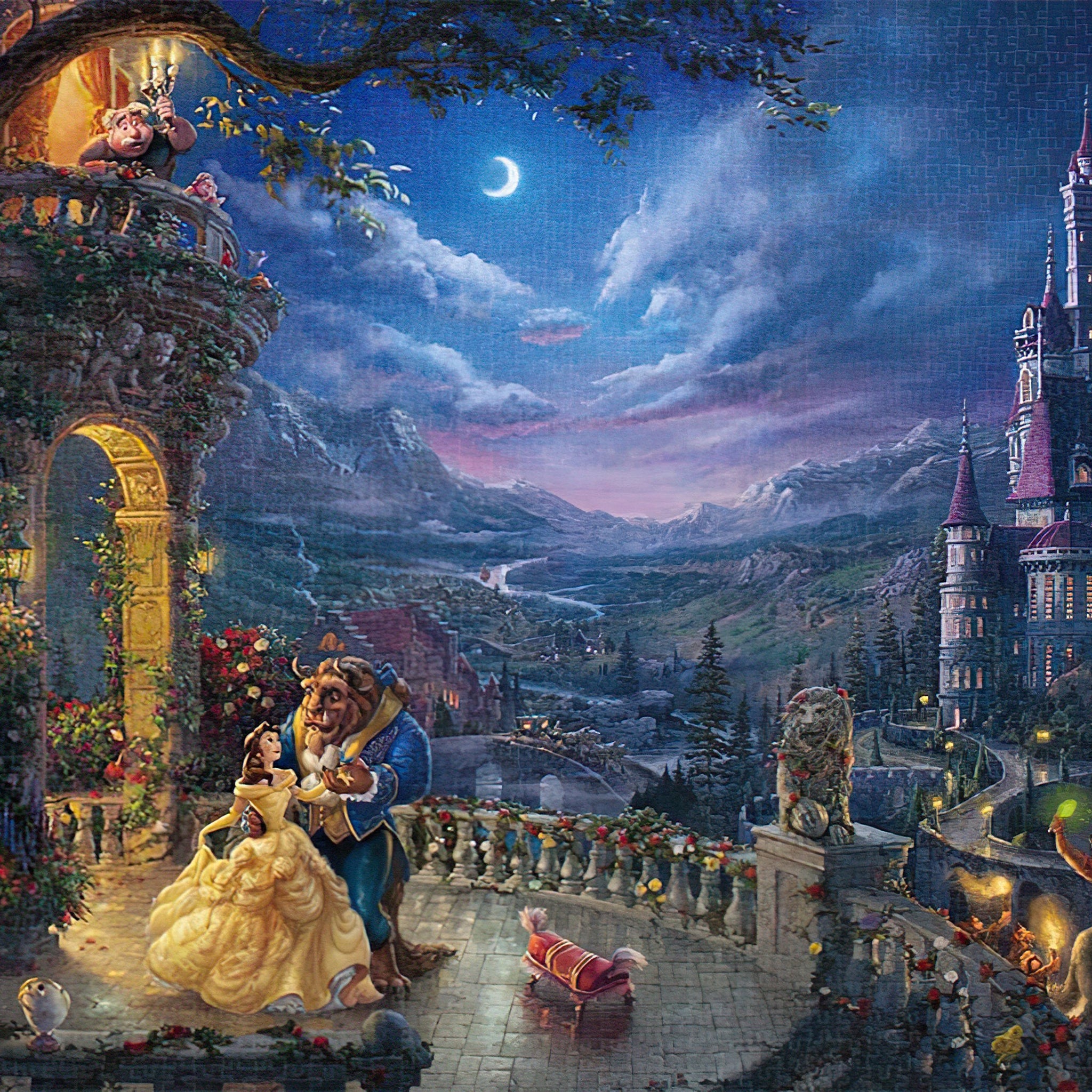 Tenyo • Beauty and the Beast Dancing in the Moonlight　2000 PCS　Jigsaw Puzzle