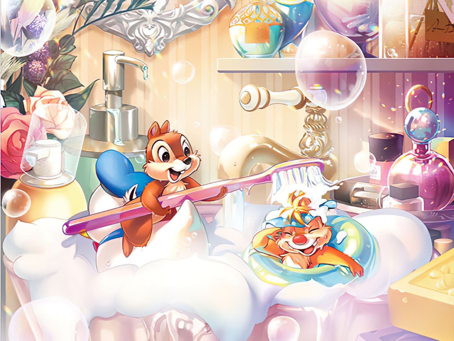 Tenyo • Chip & Dale • Messy Bath Time　300 PCS　Jigsaw Puzzle