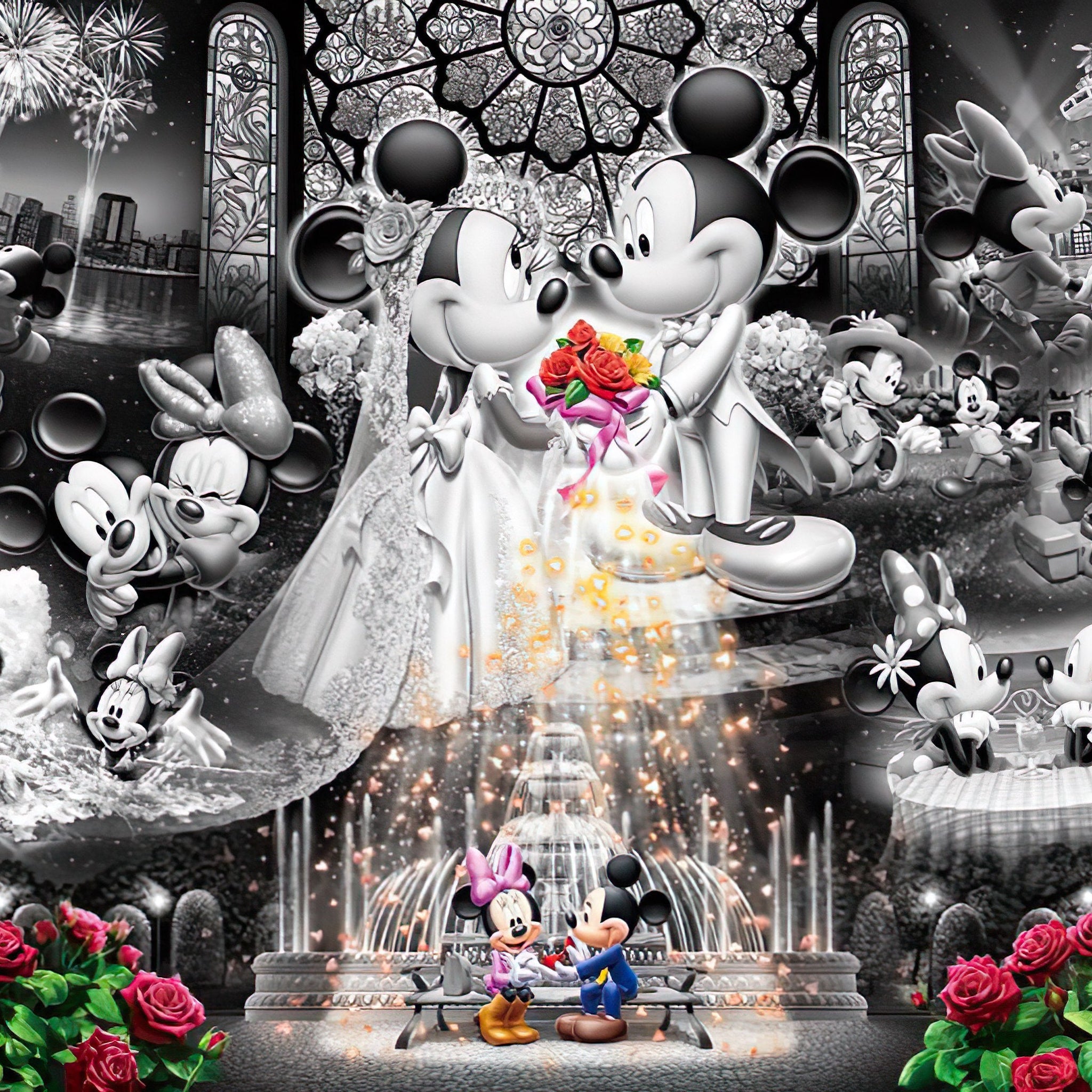 Tenyo • Mickey & Minnie • Eternal Oath　1000 PCS　Crystal　Jigsaw Puzzle