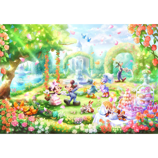 Tenyo • Mickey & Friends • Rose-scented Garden Party　1000 PCS　Plastic　Jigsaw Puzzle