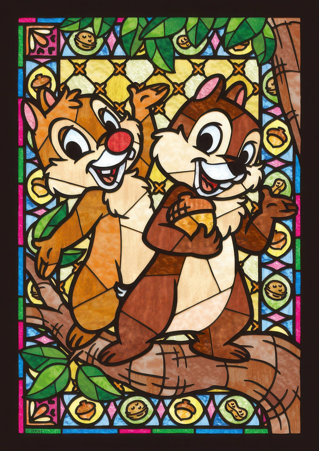 tenyo-dsg-266-749-chip-&-dale-stained-glass-266-pieces-jigsaw-puzzle