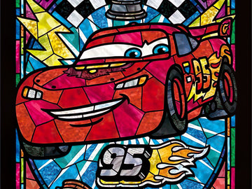 Tenyo • Cars • Lightning McQueen Stained Glass　266 PCS　Crystal　Jigsaw Puzzle