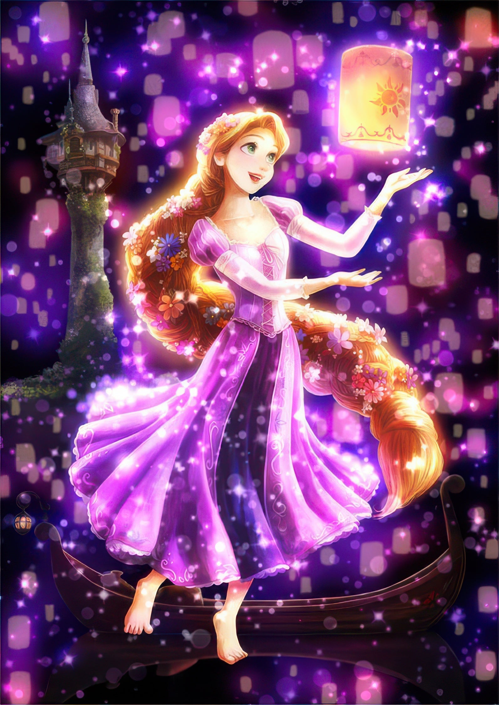 tenyo-dsg-266-963-a-dream-lit-in-the-night-sky-(rapunzel)-266-pieces-jigsaw-puzzle