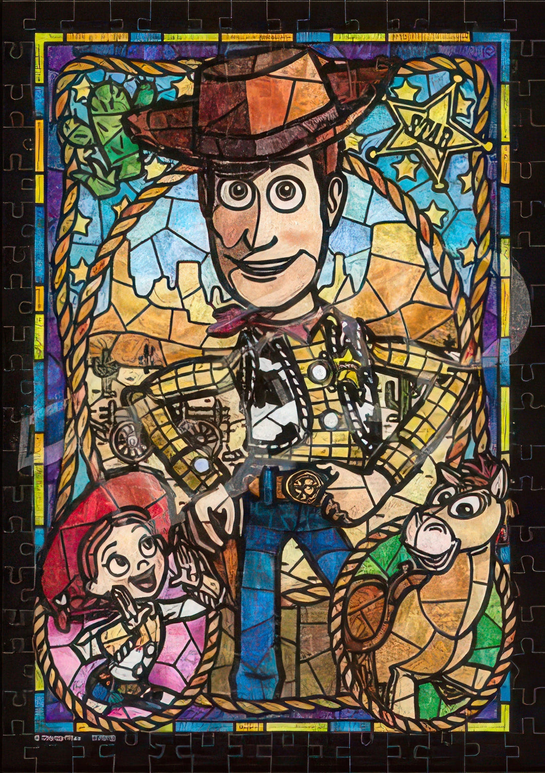 tenyo-dsg-266-976-woody-stained-glass-(toy-story)-266-pieces-jigsaw-puzzle