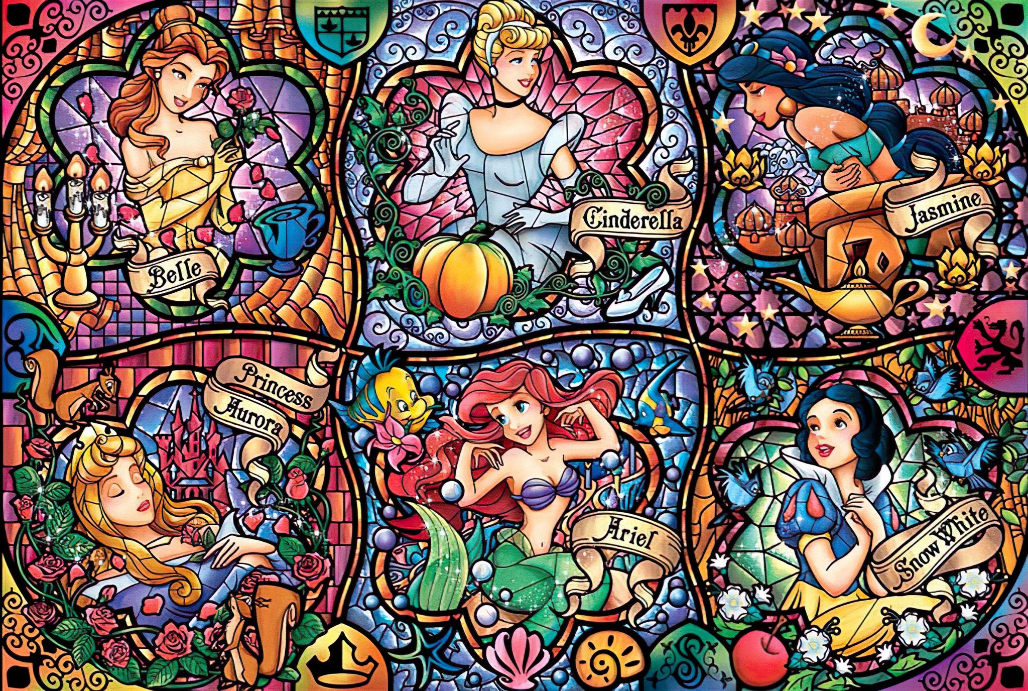 Tenyo • Disney Princess • Brilliant Princesses　500 PCS　Crystal　Jigsaw Puzzle